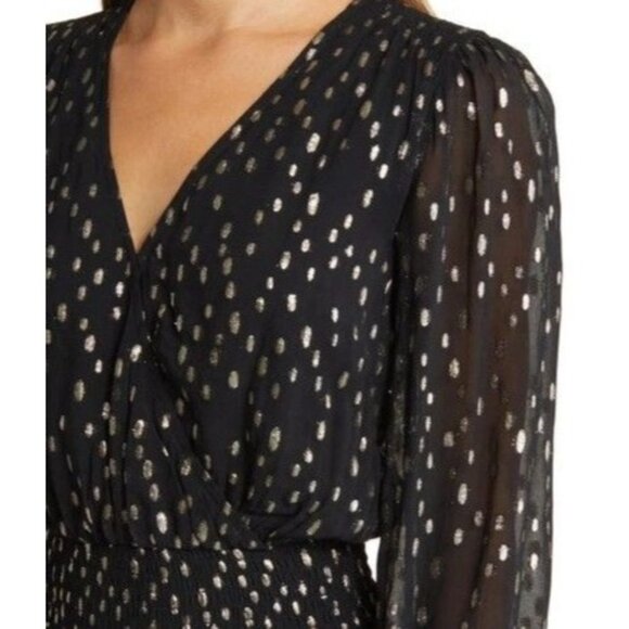 Lilly Pulitzer Cristiana Black Gold Dot Midi Dress Size 2 New With tag - Picture 6 of 8